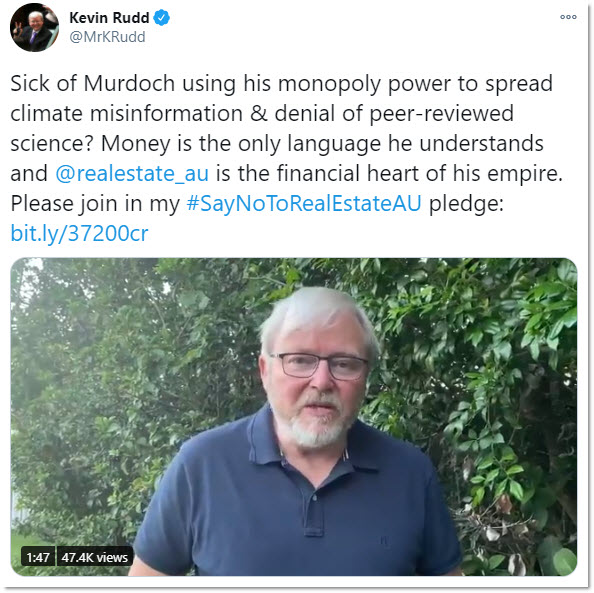Kevin Rudd Mad Kevin Rudd goes full destroy the joint to hit Murdoch where it hurts