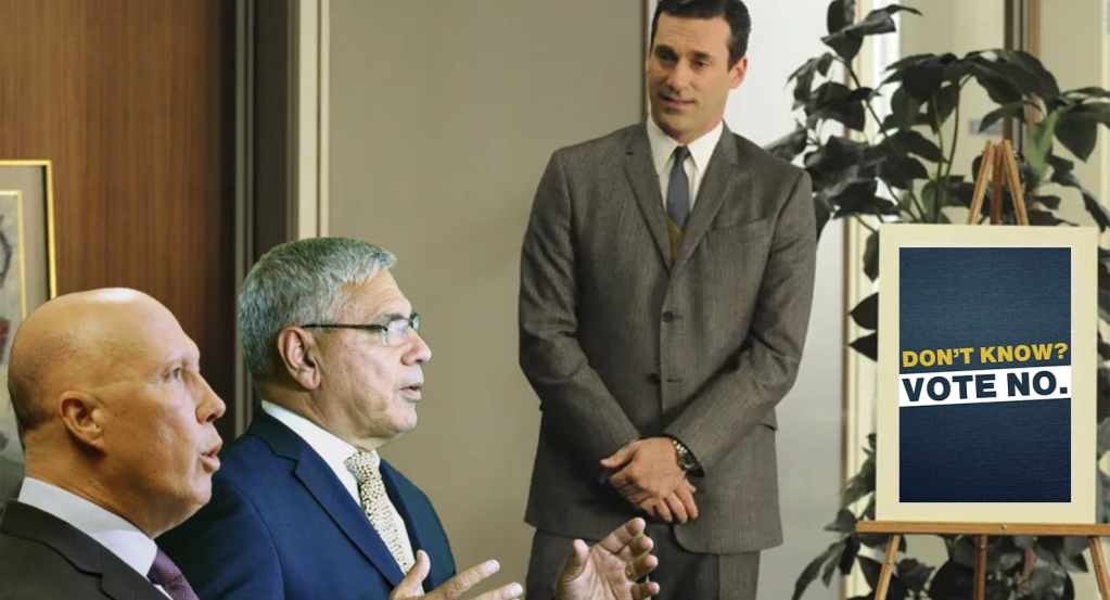 Don Draper pitches the No campaign against Voice to Parliament