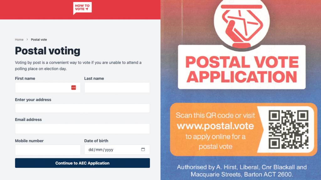 Fake Postal Form The Coalition and Labor’s faux postal vote forms are a blatant scam