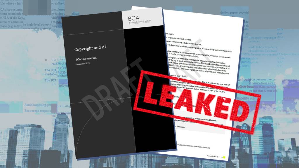 Leaked business lobby plan pushed redefining copyright to let AI companies train without paying