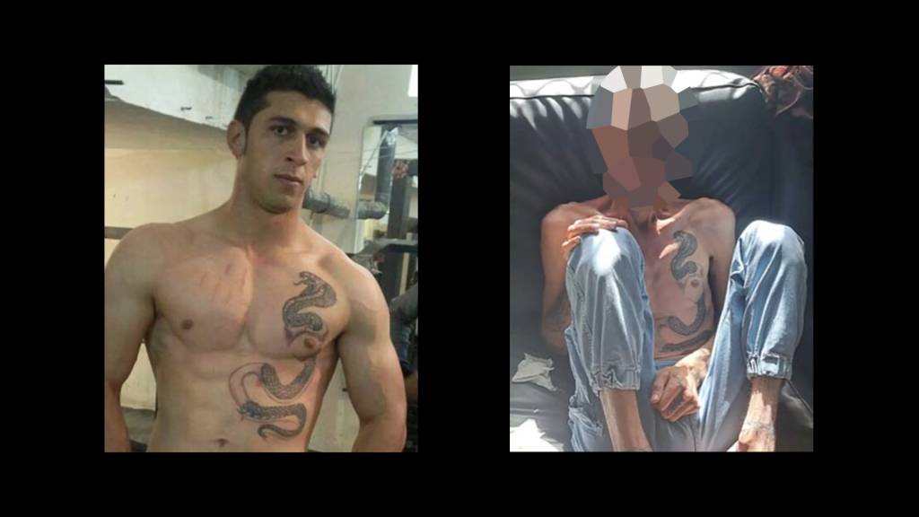 Two photographs of Hatam Yekta tell the story of Australia