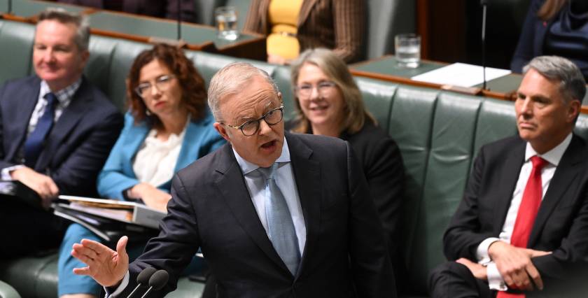 Anthony Albanese during question time in the House of Representatives, October 15. (Image: AAP/Lukas Coch)